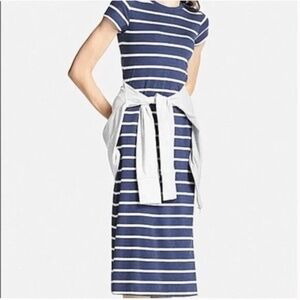 AIRism Navy & White Striped Maxi Dress with comfortable Built-in bra & pockets 8